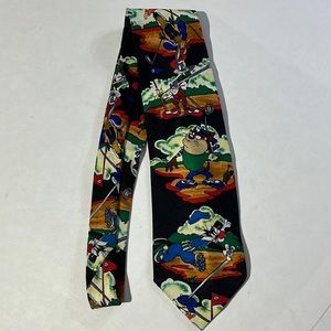 LOONEY TUNES MANIA Tie Novelty Golf Theme 1994 Bugs Bunny Daffy Duck